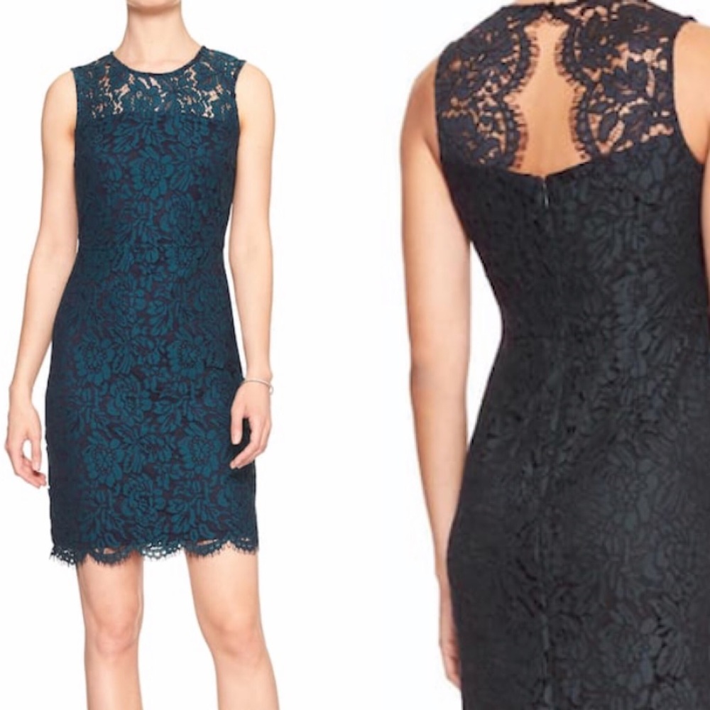 Banana Republic Lace Overlay Dress